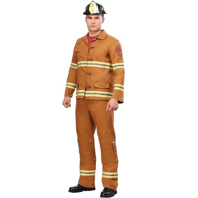 Halloweencostumes.com Small Men Tan Firefighter Uniform Costume For Men, Yellow/brown : Target